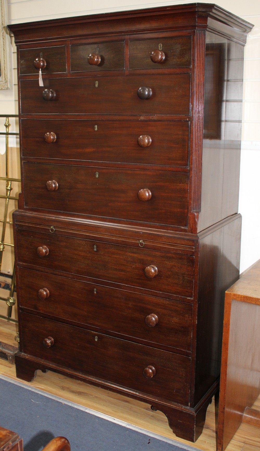 A George III mahogany chest on chest